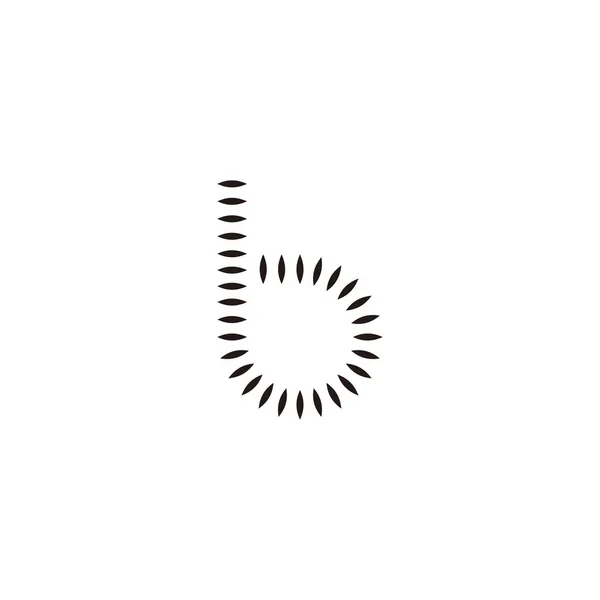 Φύλλα Γραμμάτων Στρογγυλό Γεωμετρικό Σύμβολο Απλό Διάνυσμα Λογότυπο — Διανυσματικό Αρχείο