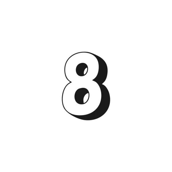 Zahl Geometrisches Symbol Einfacher Logo Vektor — Stockvektor