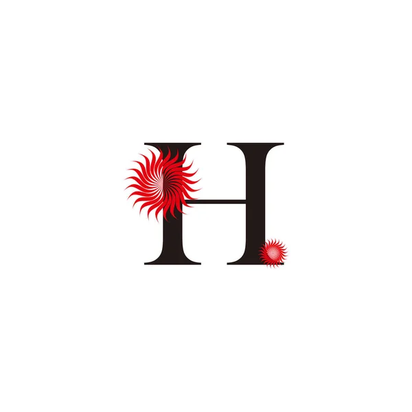 Harfi Çiçek Geometrik Sembolü Basit Logo Vektörü — Stok Vektör