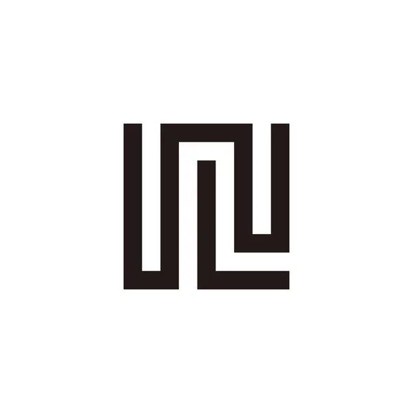 Letra Combinación Símbolo Geométrico Cuadrado Simple Logotipo Vector — Archivo Imágenes Vectoriales