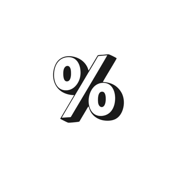 Процент Трехмерный Геометрический Символ Простой Вектор Логотипа — стоковый вектор