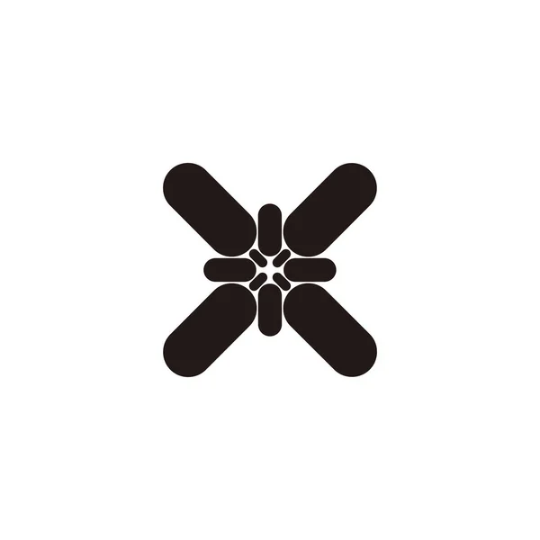 Carta Cápsulas Símbolo Geométrico Vetor Logotipo Simples — Vetor de Stock