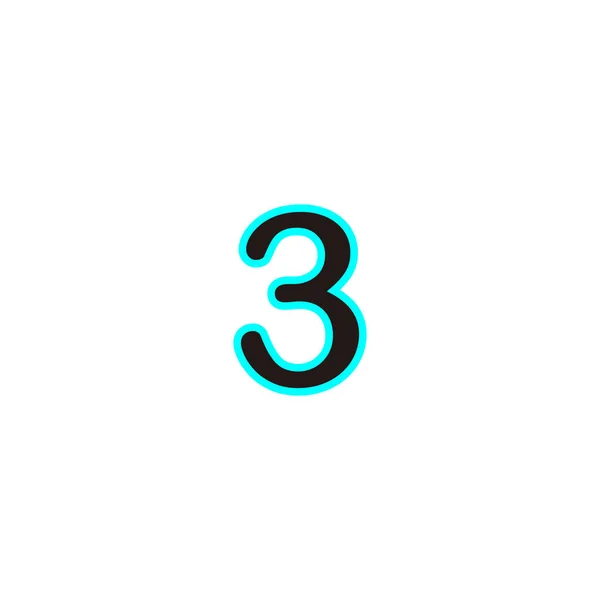 Numaralı Ampul Mavi Neon Geometrik Sembol Basit Logo Vektörü — Stok Vektör