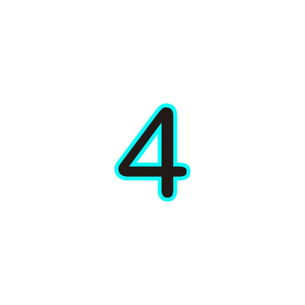 Número Neón Línea Geométrica Símbolo Simple Logotipo Vector — Vector de stock