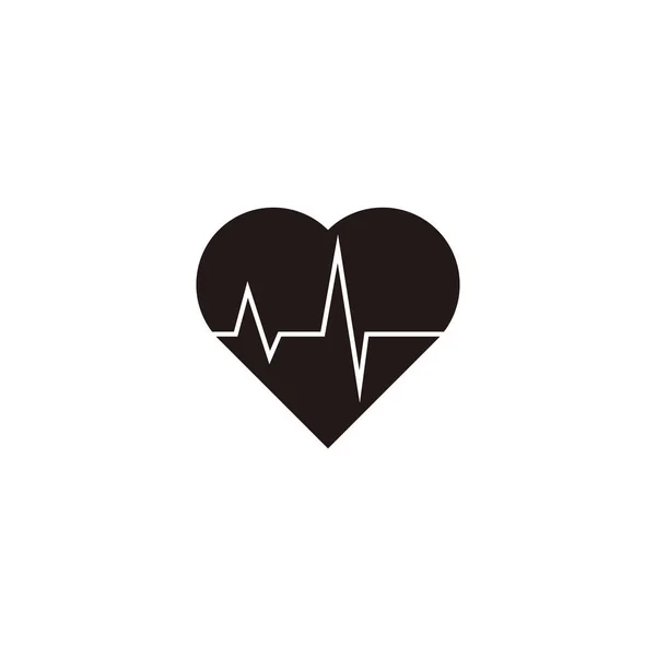 Batimento Cardíaco Linha Símbolo Geométrico Vetor Logotipo Simples — Vetor de Stock
