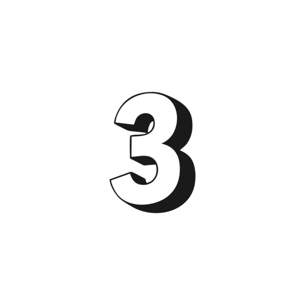 Numero Simbolo Geometrico Semplice Logo Vettoriale — Vettoriale Stock