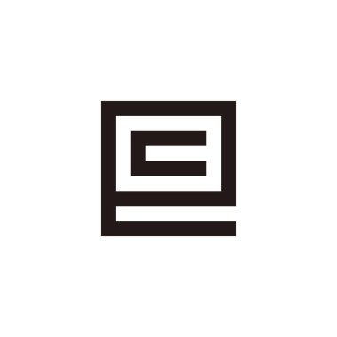 E kare geometrik semboldeki c harfi basit logo vektörü