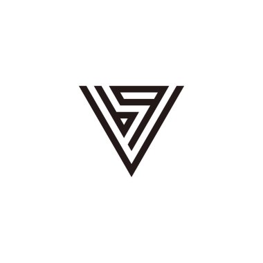 V, b ve g üçgeni geometrik sembolü basit logo vektörü