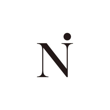 N noktası geometrik sembolü basit logo vektörü