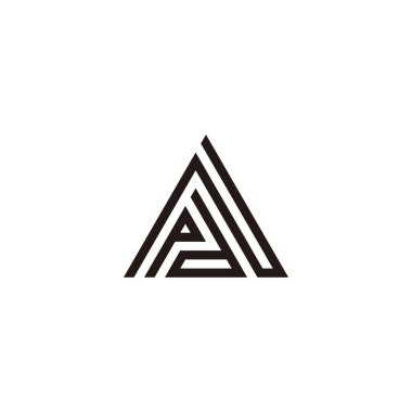 N harfi, P ve d üçgeni geometrik sembol basit logo vektörü