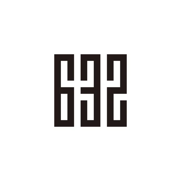 Nombre Carrés Rectangles Symbole Géométrique Simple Vecteur Logo — Image vectorielle
