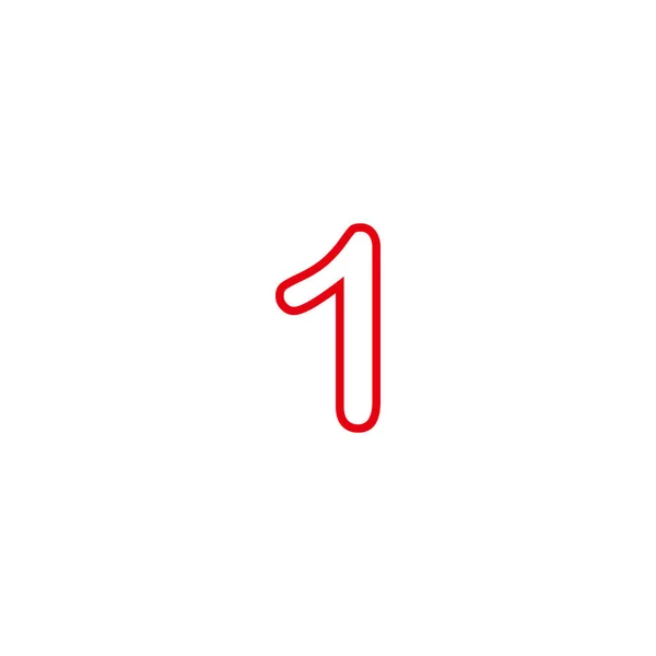 Лінія Номер Один Червоний Геометричний Символ Простий Вектор Логотипу — стоковий вектор