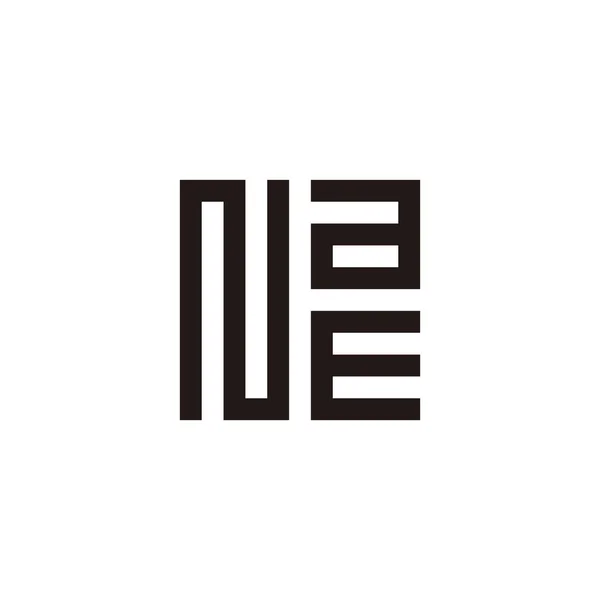 Bokstaven Och Kvadrat Rektangel Geometrisk Symbol Enkel Logotyp Vektor — Stock vektor