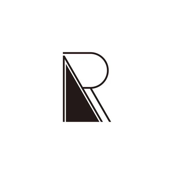 文字Rの折り目 紙の幾何学的なシンボルシンプルなロゴベクトル — ストックベクタ