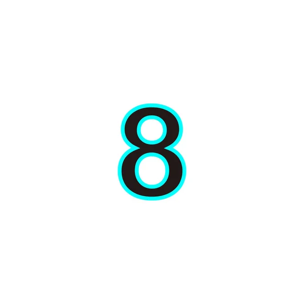 数字8行 ネオン幾何学的なシンボルシンプルなロゴベクトル — ストックベクタ