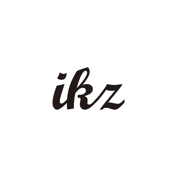 Carta Ikz Conectar Símbolo Geométrico Vetor Logotipo Simples —  Vetores de Stock