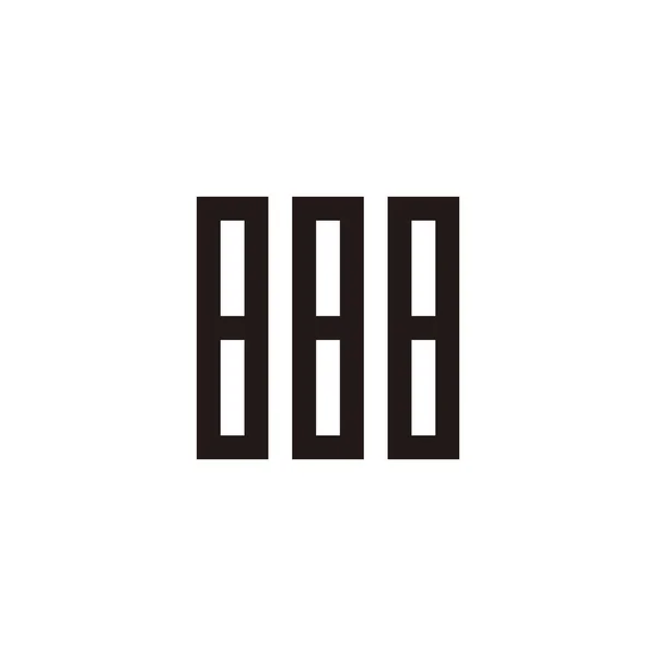 Trois Chiffres Symbole Géométrique Carré Simple Vecteur Logo — Image vectorielle