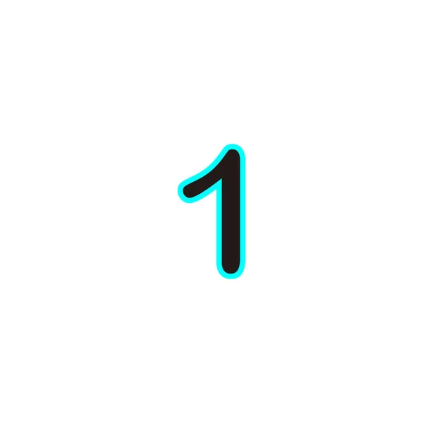 Number Neon Line Geometric Symbol Simple Logo Vector — Stock Vector
