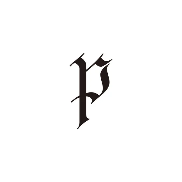 Lettera Bandiera Simbolo Geometrico Semplice Logo Vettoriale — Vettoriale Stock