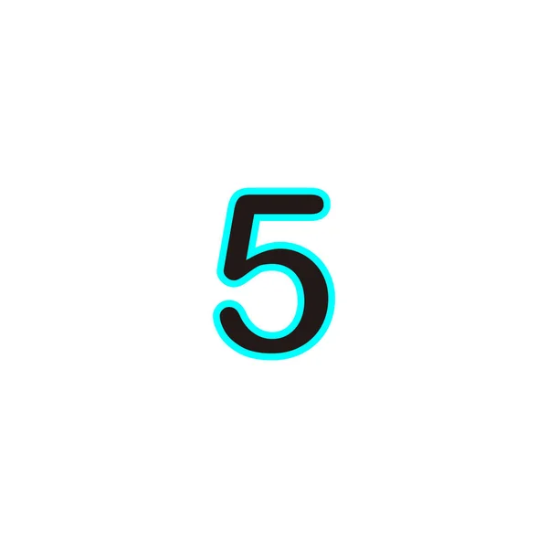 Číslo Neon Geometrický Symbol Čáry Jednoduchý Vektor Loga — Stockový vektor
