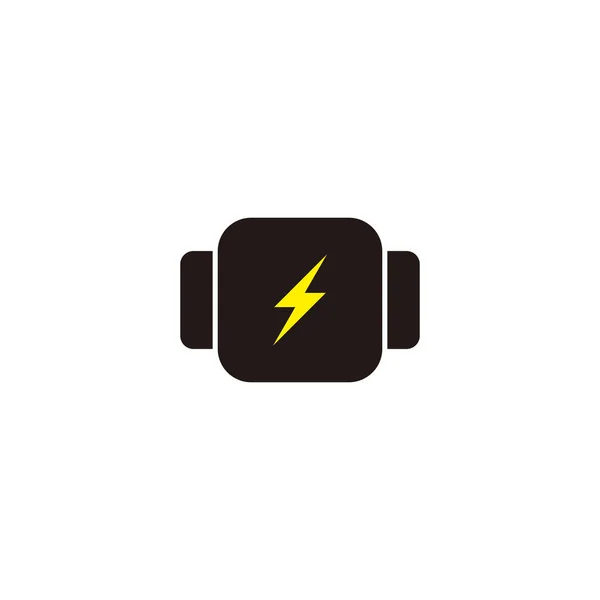 Batería Potencia Símbolo Geométrico Eléctrico Simple Logotipo Vector — Vector de stock
