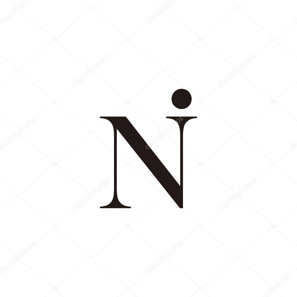 Letter N dot geometric symbol simple logo vector