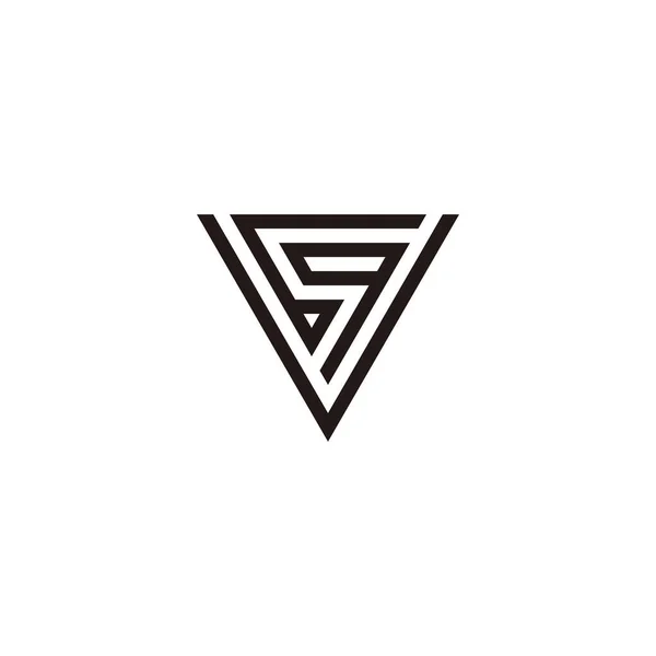 Número Letra Triángulo Geométrico Símbolo Simple Logo Vector — Vector de stock