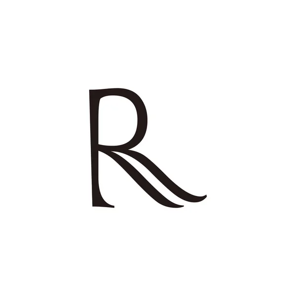 文字R波幾何学的シンプルなロゴベクトル — ストックベクタ