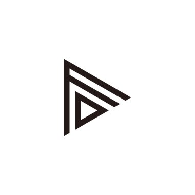 F ve D üçgeni geometrik sembolü basit logo vektörü