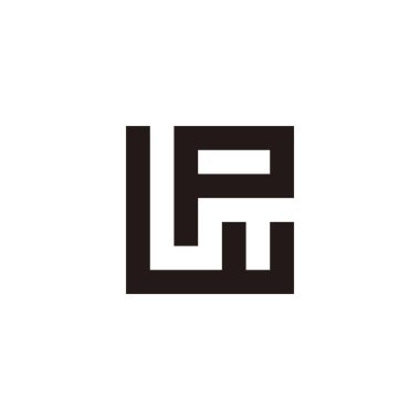 Harf W ve P kare geometrik sembol basit logo vektörü