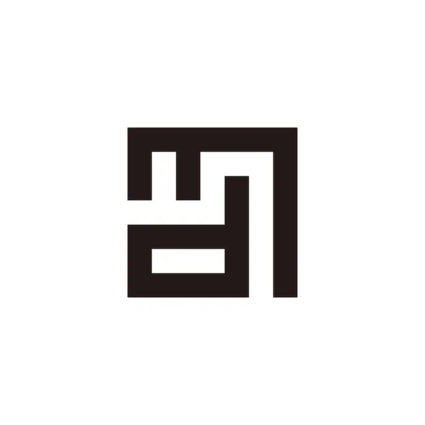 Літера Квадратний Геометричний Символ Простий Вектор Логотипу — стоковий вектор