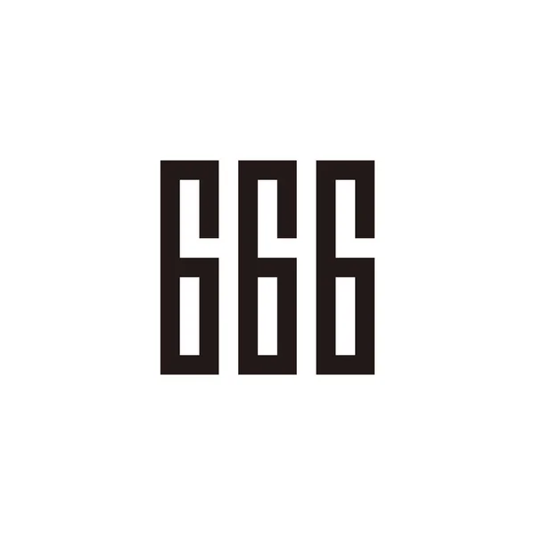 Número Símbolo Geométrico Vetor Logotipo Simples — Vetor de Stock
