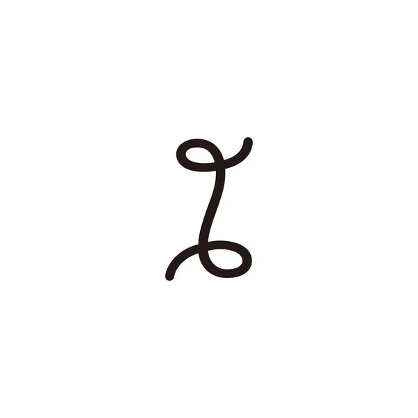 Letra Cuerda Símbolo Geométrico Simple Logo Vector — Archivo Imágenes Vectoriales