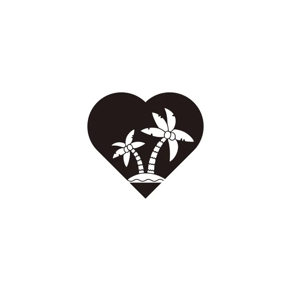 Coeur Paysage Symbole Géométrique Simple Logo Vecteur — Image vectorielle