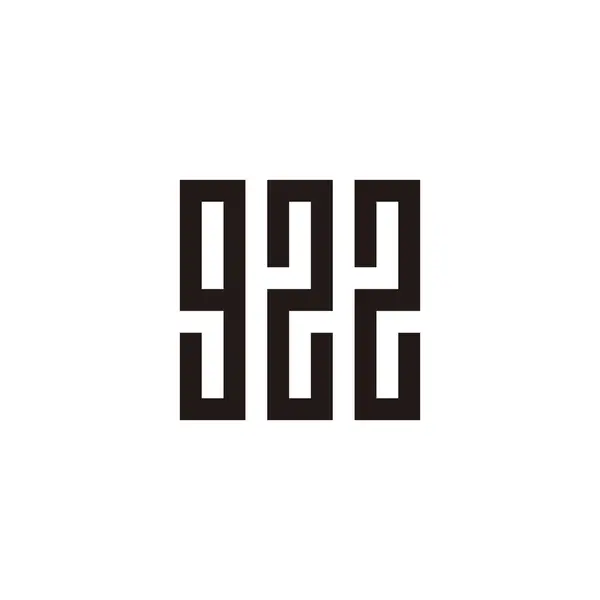 Nombre Carré Rectangle Géométrique Symbole Simple Logo Vecteur — Image vectorielle
