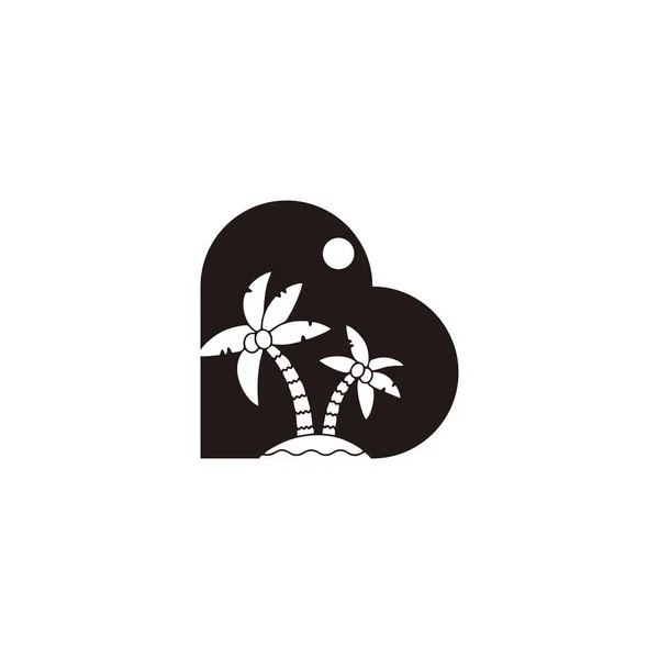 Буква Пляж Геометрический Символ Природы Простой Вектор Логотипа — стоковый вектор