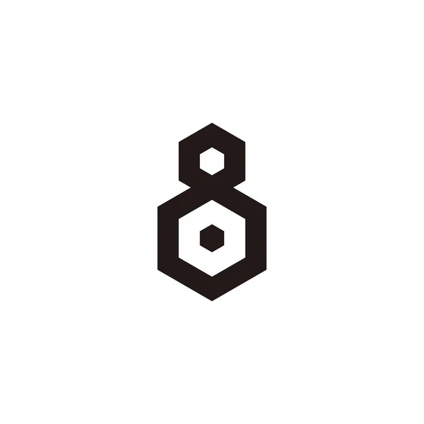 Heksagon Nomor Simbol Geometris Vektor Logo Sederhana - Stok Vektor