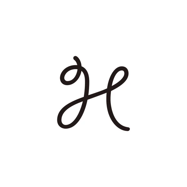 字母H绳几何符号简单标识向量 — 图库矢量图片