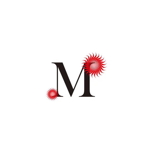 手紙M花幾何学的なシンプルなロゴベクトル — ストックベクタ
