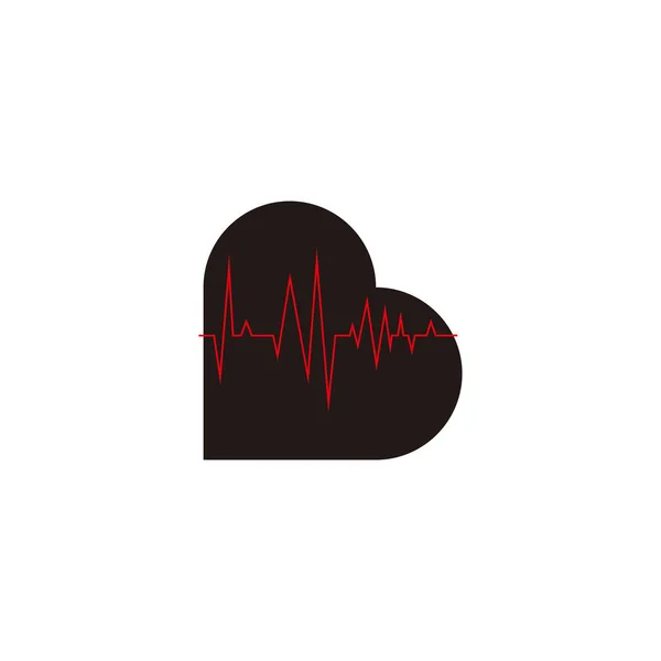 Carta Batimento Cardíaco Ciência Símbolo Geométrico Vetor Logotipo Simples —  Vetores de Stock