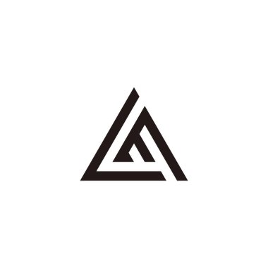 Letter L and M triangle geometric symbol simple logo vector