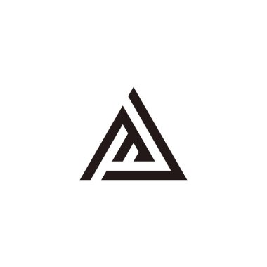 M harfi ve geometrik sembol basit logo vektörü