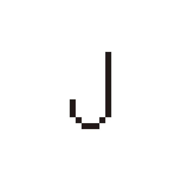 Carta Pixel Símbolo Geométrico Vetor Logotipo Simples — Vetor de Stock