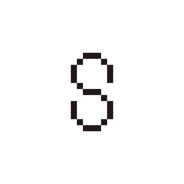 Bokstav Pixel Geometrisk Symbol Enkel Logotyp Vektor — Stock vektor