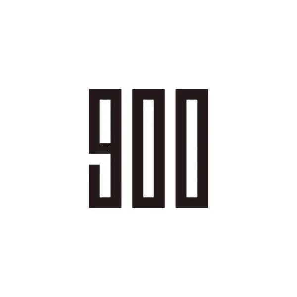Номер 900 Квадратні Прямокутники Геометричний Символ Простий Вектор Логотипу — стоковий вектор
