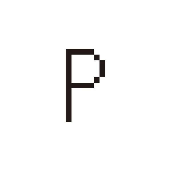 Letter Pixel Geometric Symbol Simple Logo Vector — Archivo Imágenes Vectoriales