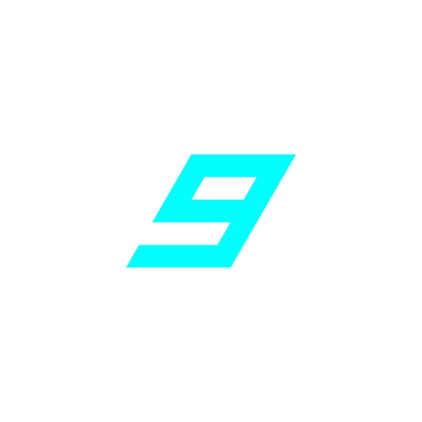 Nummer Blaues Modernes Geometrisches Symbol Einfacher Logo Vektor — Stockvektor