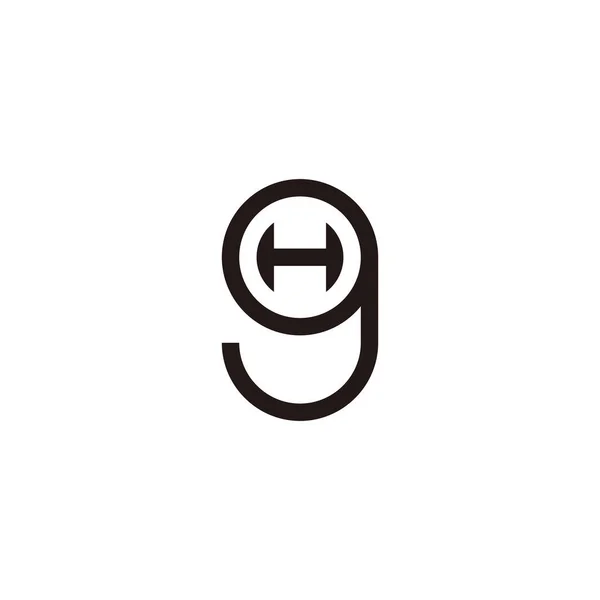 Gの文字H 円の幾何学的なシンボルシンプルなロゴベクトル — ストックベクタ