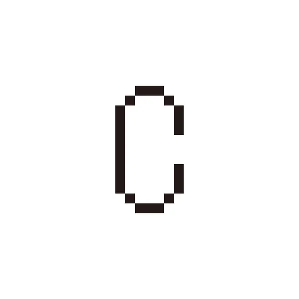 Letra Pixel Símbolo Geométrico Vetor Logotipo Simples — Vetor de Stock