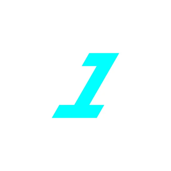 Número Azul Moderno Símbolo Geométrico Simple Logo Vector — Vector de stock